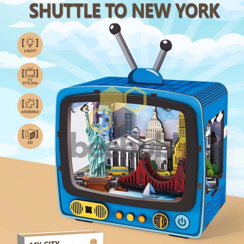 AB DIY Inspirebox, 3D Houten Puzzel, TV-serie, Shuttle to New York, 16,7x8x13,1cm