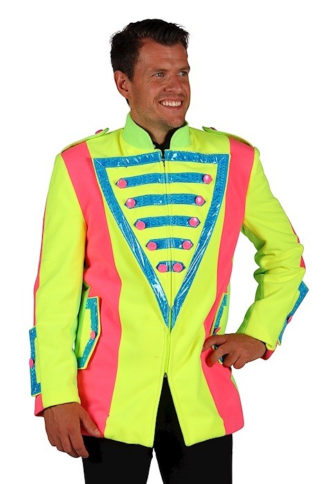 Carnavalsjas Neon Night Herenjas - Afbeelding 2