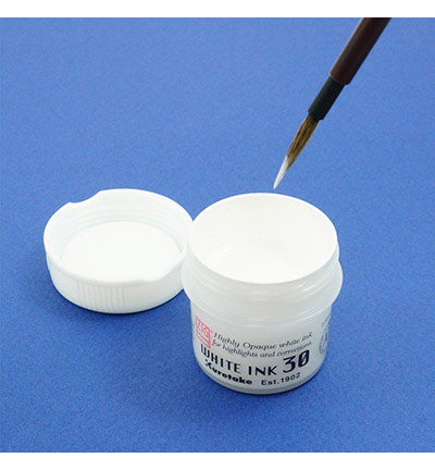 Kuretake Witte Inkt 30 gr. dekkende tekeninkt - Afbeelding 1