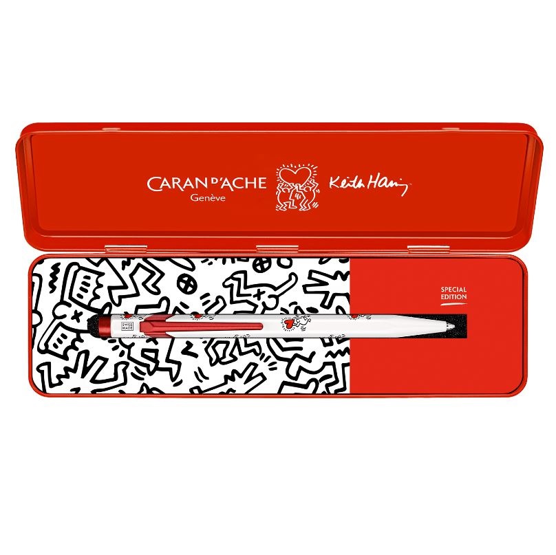 Caran d'Ache Genève Keith Haring Speciale Editie Metalen Balpen 849 Wit
