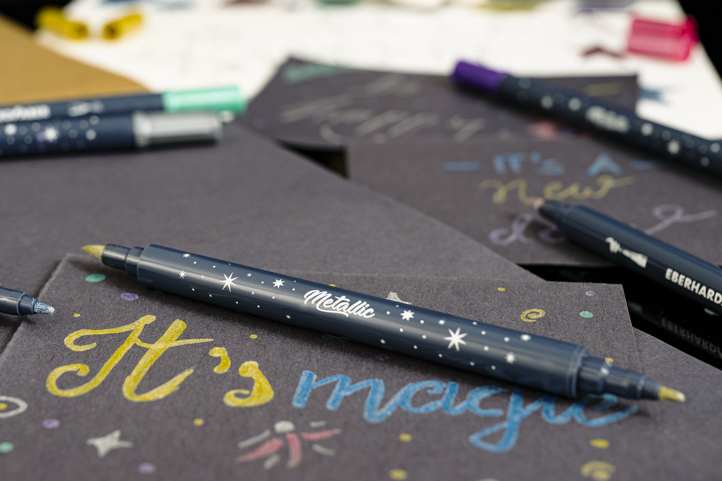 Eberhard Faber Metallic Markers (Stiften) Dubbelzijdig 0,8 en 1-10mm  6 Kleuren - Afbeelding 4