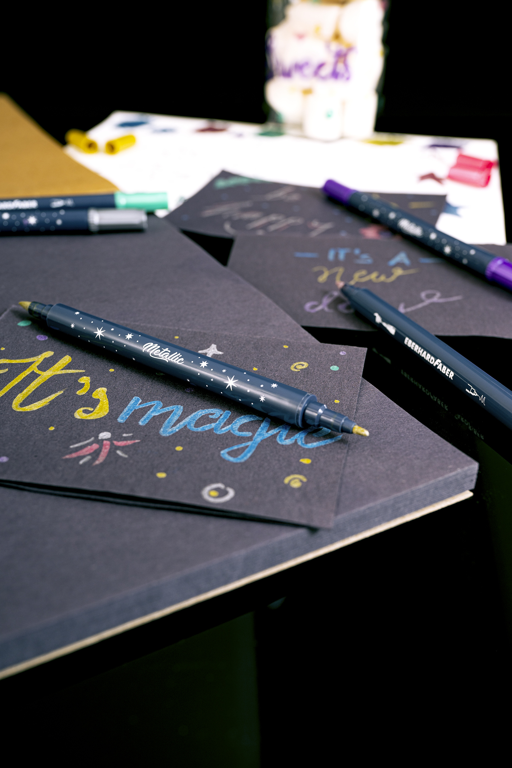 Eberhard Faber Metallic Markers (Stiften) Dubbelzijdig 0,8 en 1-10mm  6 Kleuren - Afbeelding 5