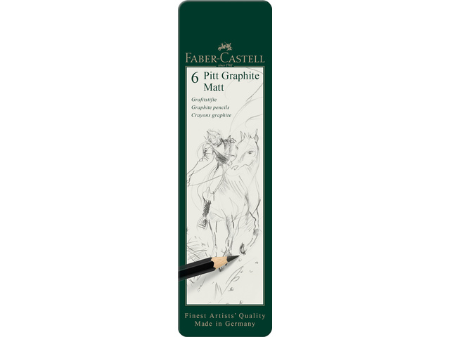 Grafietpotlood Faber-Castell Pitt Mat Etui a 6 stuks