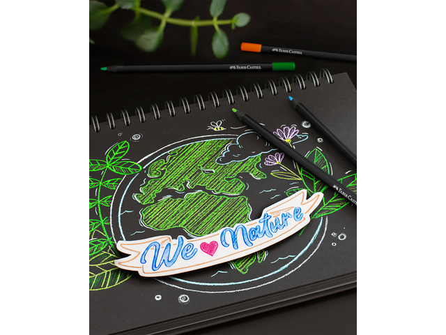 Kleurpotlood Faber-Castell Black Edition 12 stuks           neon+pastel in karton etui - Afbeelding 5