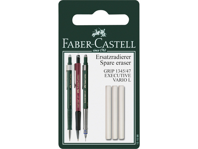 Reservegum Faber Castell GRIP 1345/1347 3 stuks op blister