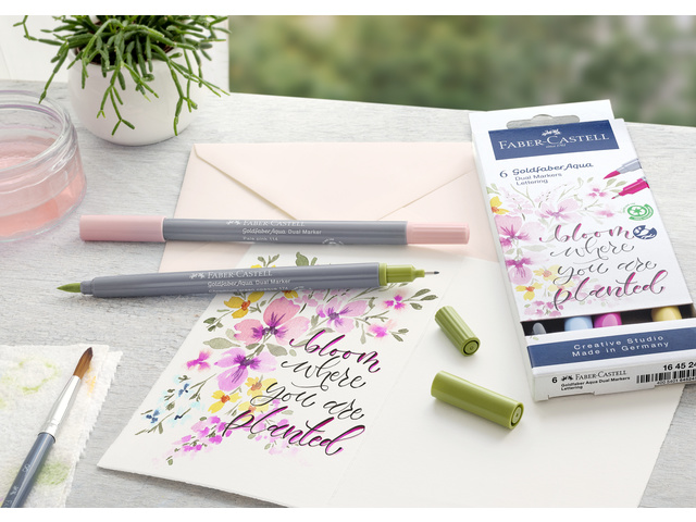 Duo aquarelmarker Faber-Castell Goldfaber etui 6 stuks      Lettering - Afbeelding 2