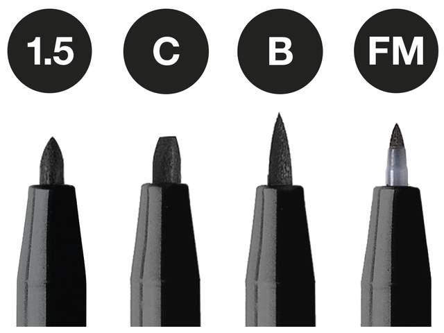 Faber Castell Pitt Artist Stiften Set Zwart 4st. - Afbeelding 2