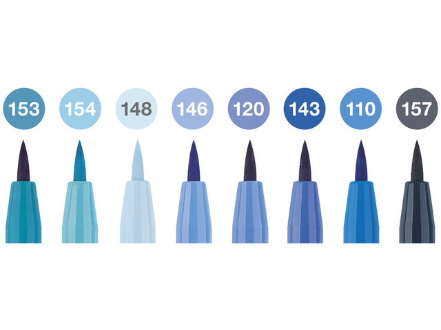 Faber Castell Pitt Artist Brushpen Set The Blues 8st. - Afbeelding 2