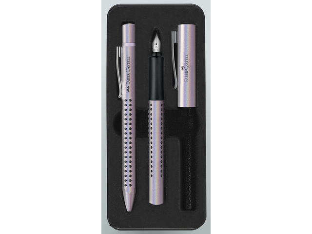 Balpen en Vulpen Faber-Castell Grip Glam parel in giftbox