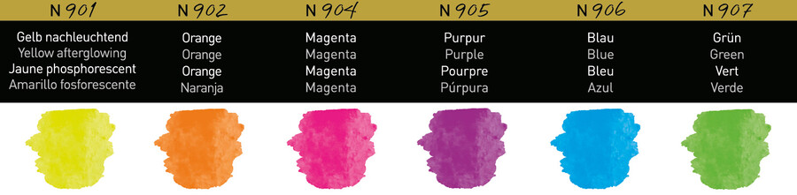 Finetec Aquarelverf 6 Neon Kleuren - Afbeelding 4