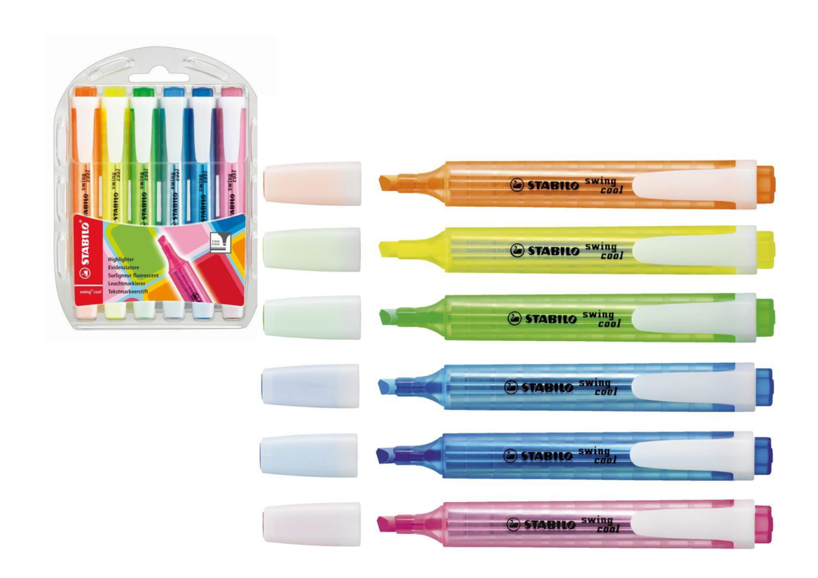 STABILO Swing Cool Markeerstiften 1-4mm Etui 6 stuks - Afbeelding 1