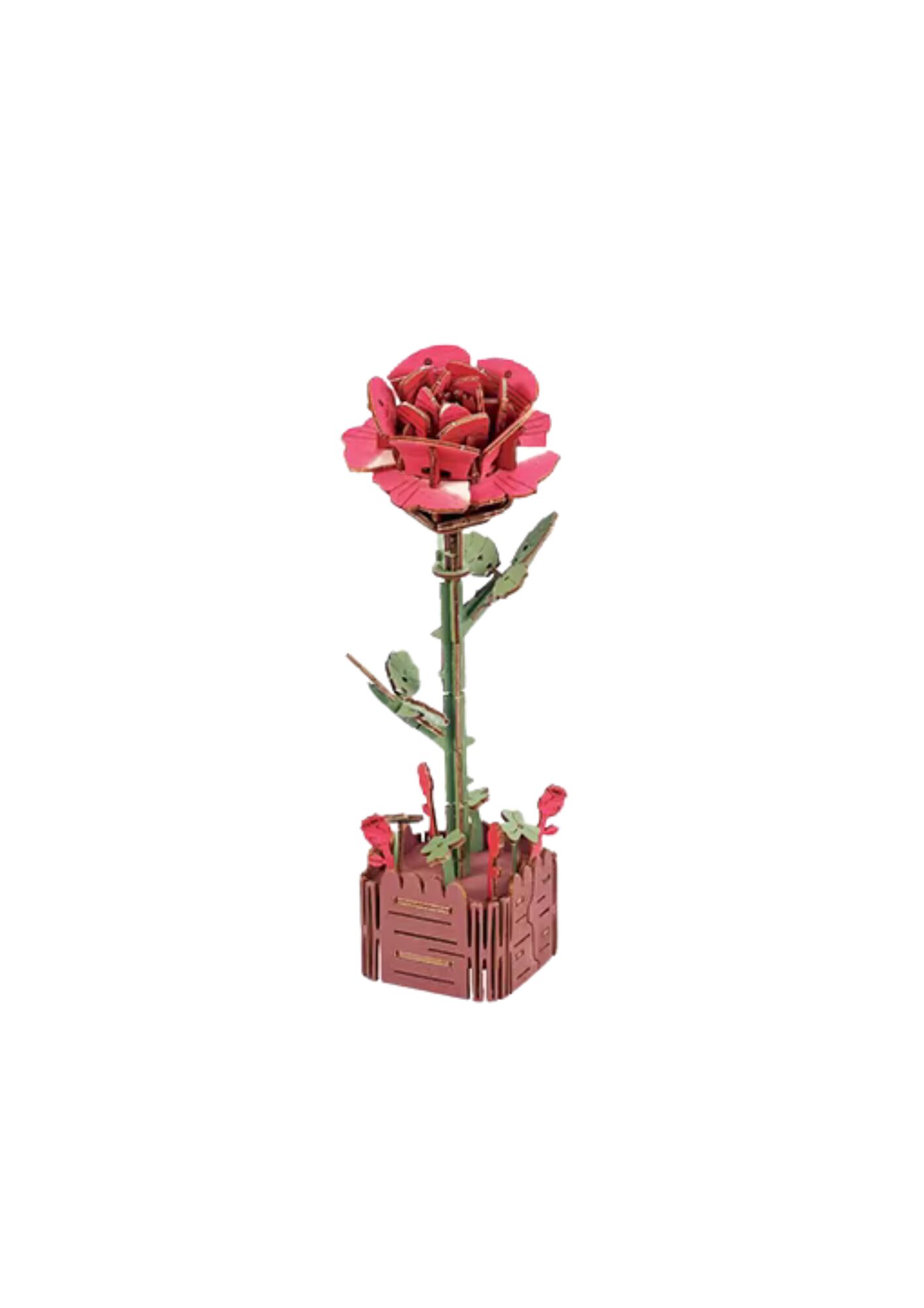 AB DIY Inspirebox, 3D Houten Puzzel, Bloem, Roos, 5,5×5,5x20cm