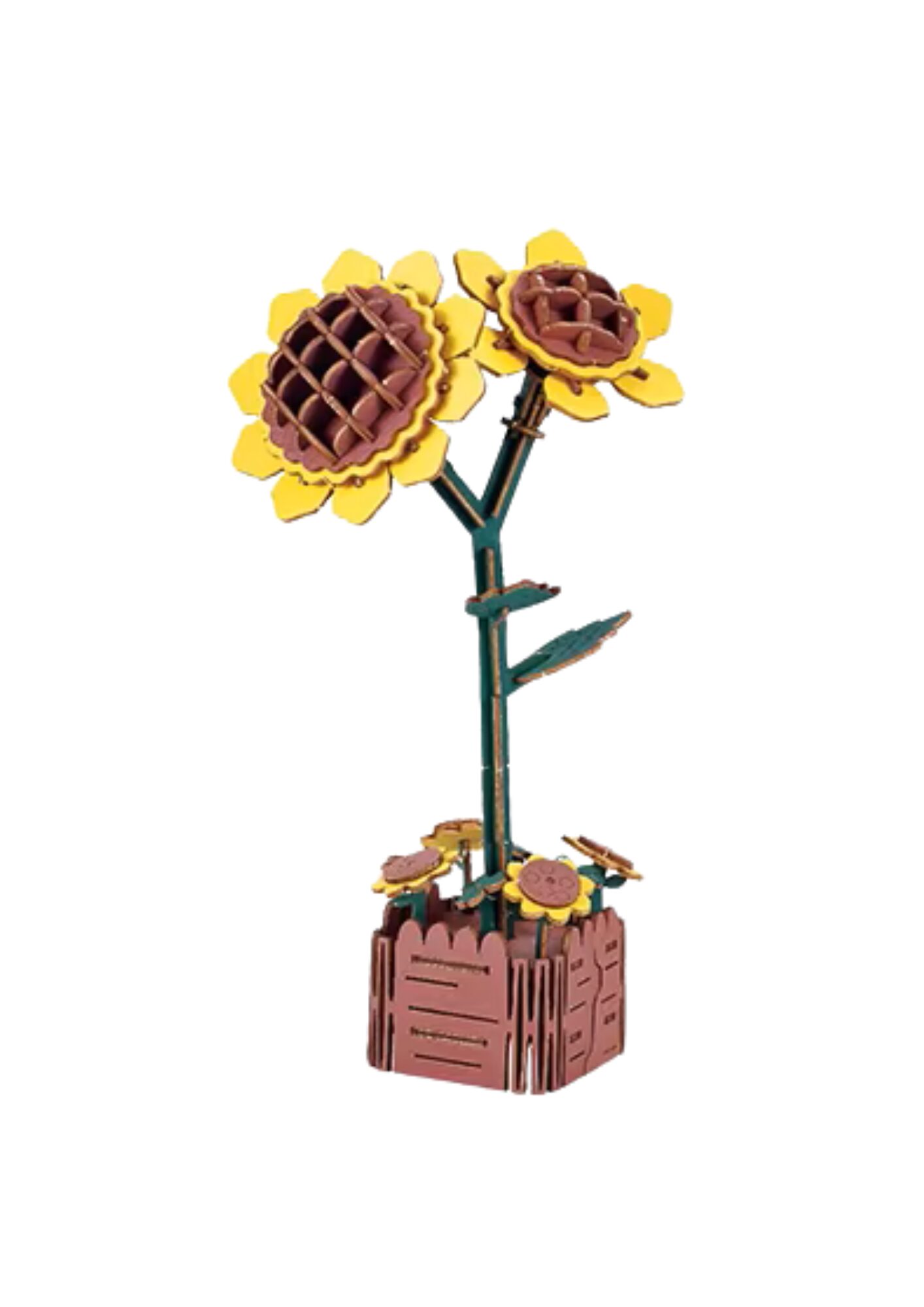 AB DIY Inspirebox, 3D Houten Puzzel, Flower, Zonnebloem, 10x6x20,8cm