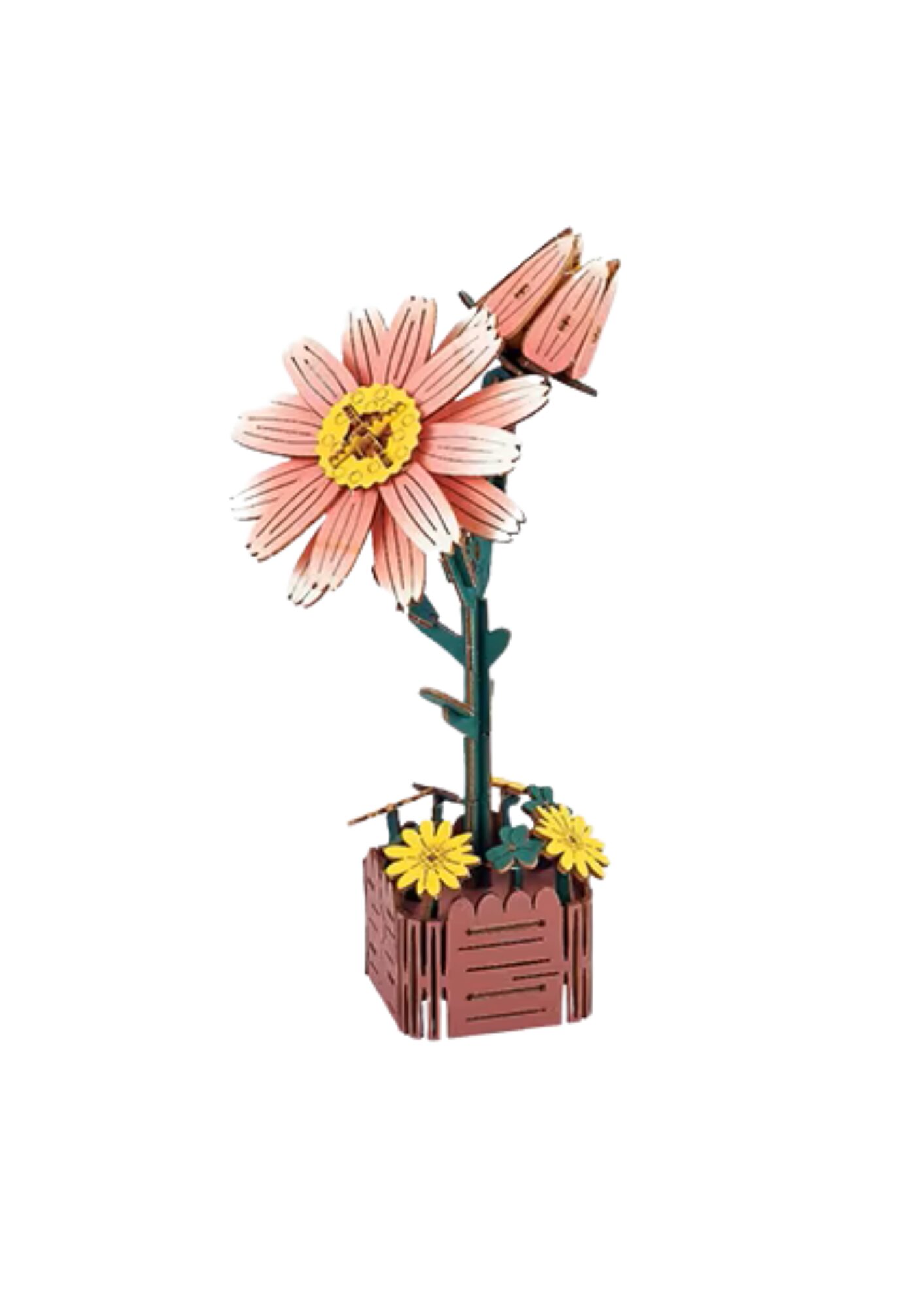 AB DIY Inspirebox, 3D Houten Puzzel, Bloem, Madeliefje, 10×5,5×20,5cm