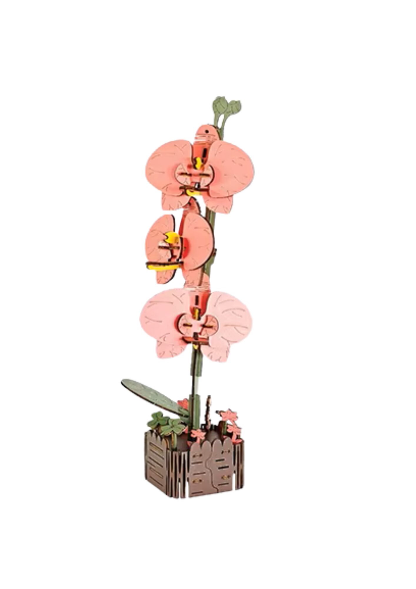 AB DIY Inspirebox, 3D Houten Puzzel, Flower, Vlinder Orchidee, 5,5×5,5x28cm