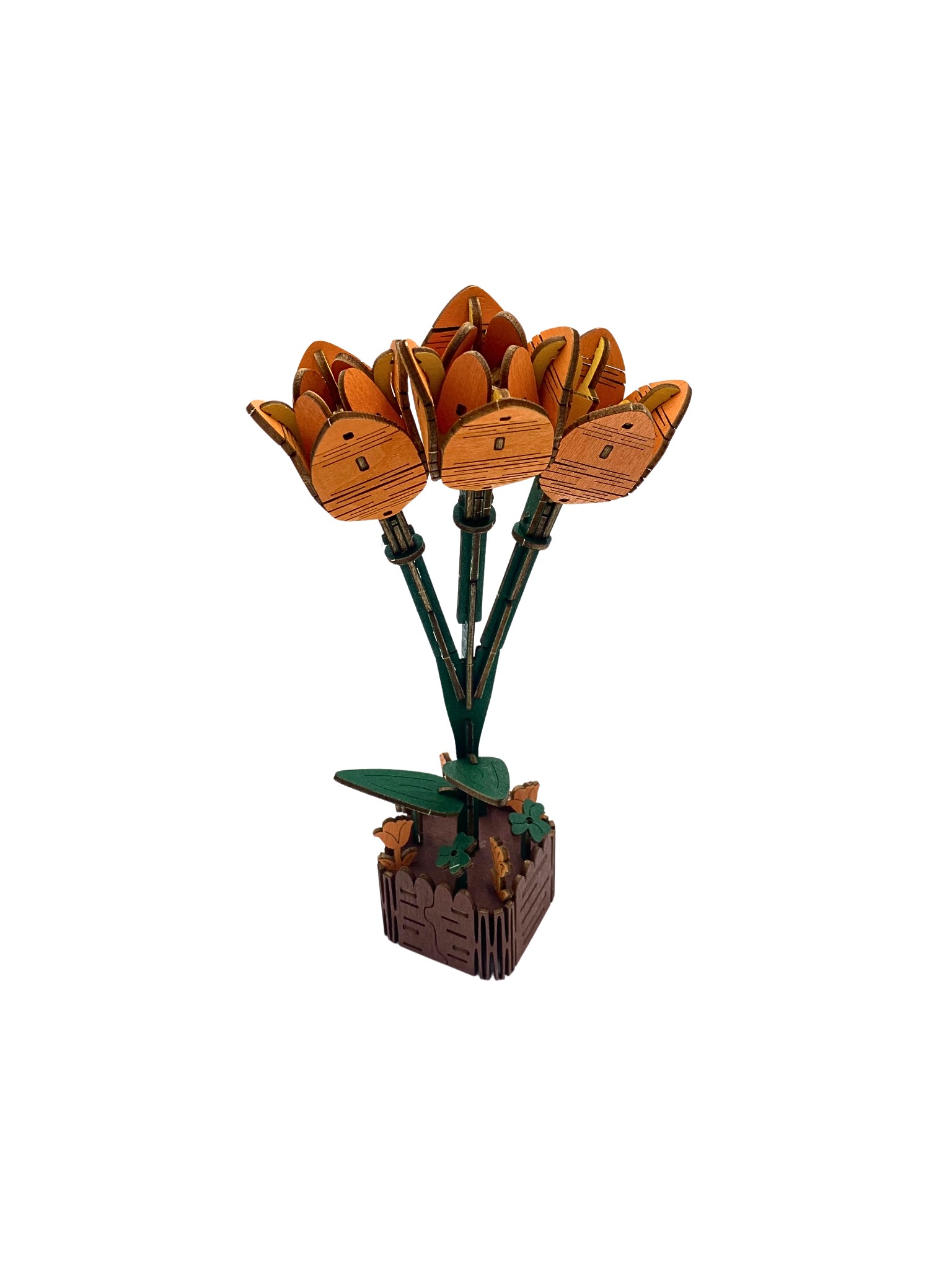 AB DIY Inspirebox, 3D Houten Puzzel, Bloemen, Tulpen, 5,5×5,5x23cm