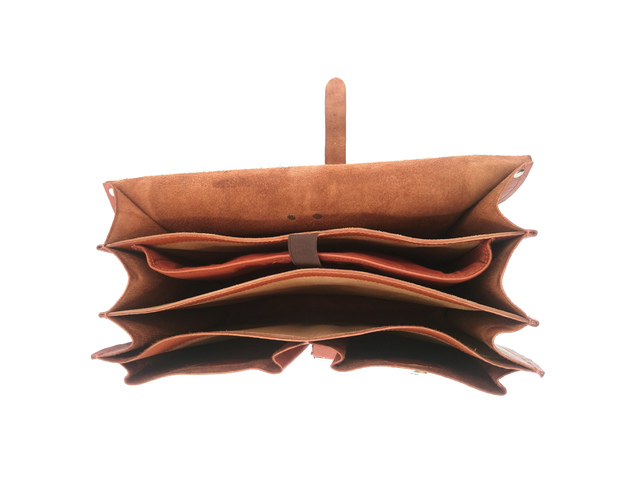 Schooltas bruin leder - Afbeelding 3