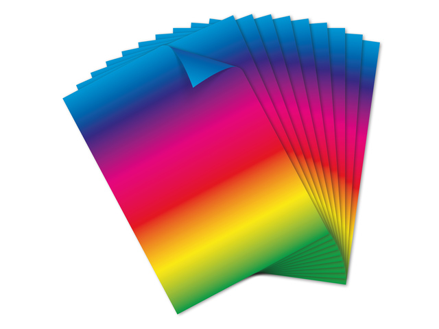 Regenboogpapier Kangaro 22x32 cm, tweezijdig bedrukt, 10    vel, 200 grams