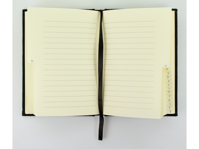 Alfabetboek Kangaro A6 A-Z linnen hard cover zwart, 208     pagina's, leeslint, elastiek - Afbeelding 2