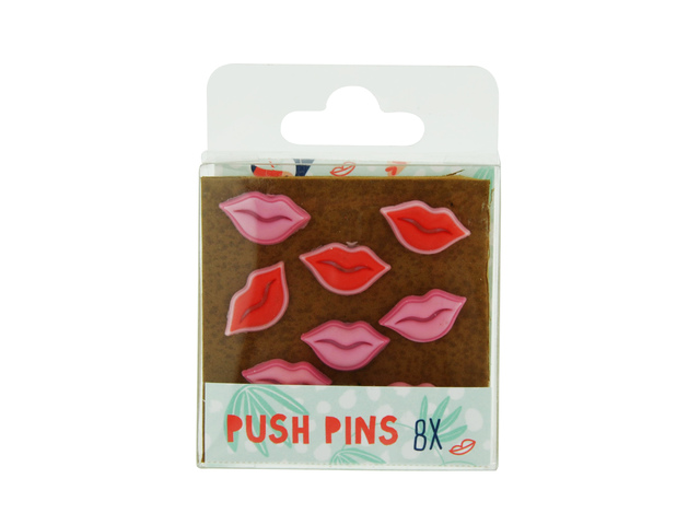 Pushpin Palms&Pizza Lippen. Setje van 8 stuks "push pins"   in de vorm van lippen.