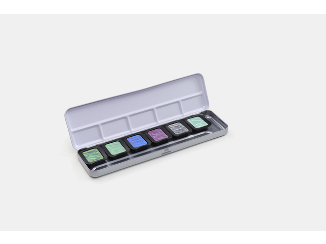 Finetec Aquarelverf 6 Parelmoer Kleuren Met 1 Kleurverloop Kleur - Afbeelding 1