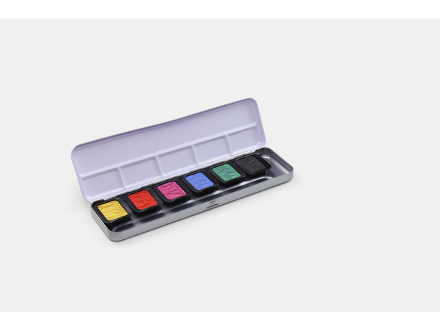Finetec Aquarelverf 6 Parelmoer Kleuren + Echt Zilver - Afbeelding 1