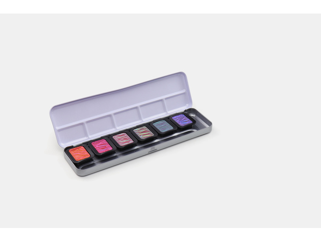 Finetec Aquarelverf 6 Parelmoer Kleuren Met Kleurverloop - Afbeelding 1