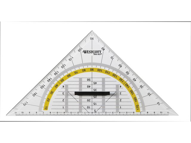 Westcott Geodriehoek 22 cm met Greep – Grip op Elke Meting