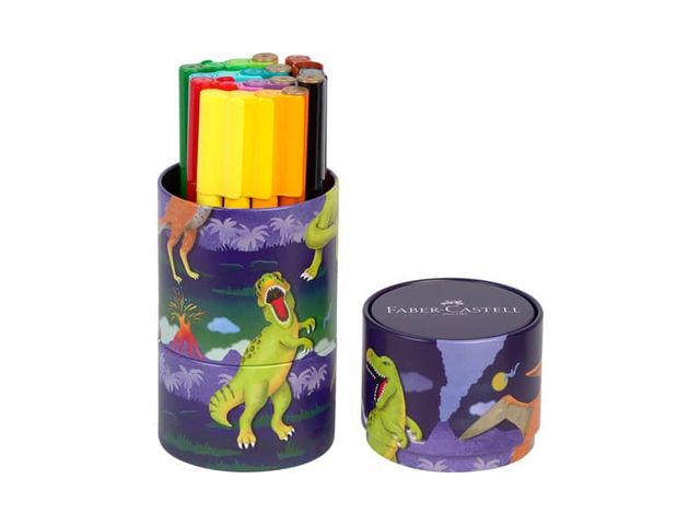 Viltstift Faber-Castell Connector Dino In Puzzel Draaiblik - Afbeelding 2