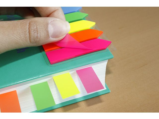 Info Pagina Markeerders Pijlvorm Stickers 12x50mm, 5 kleuren - Afbeelding 2