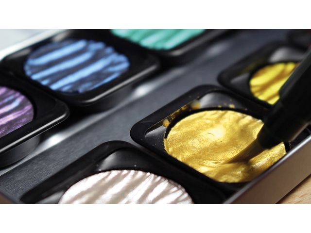 Finetec Aquarelverf 12 Parelmoer Kleuren - Afbeelding 3