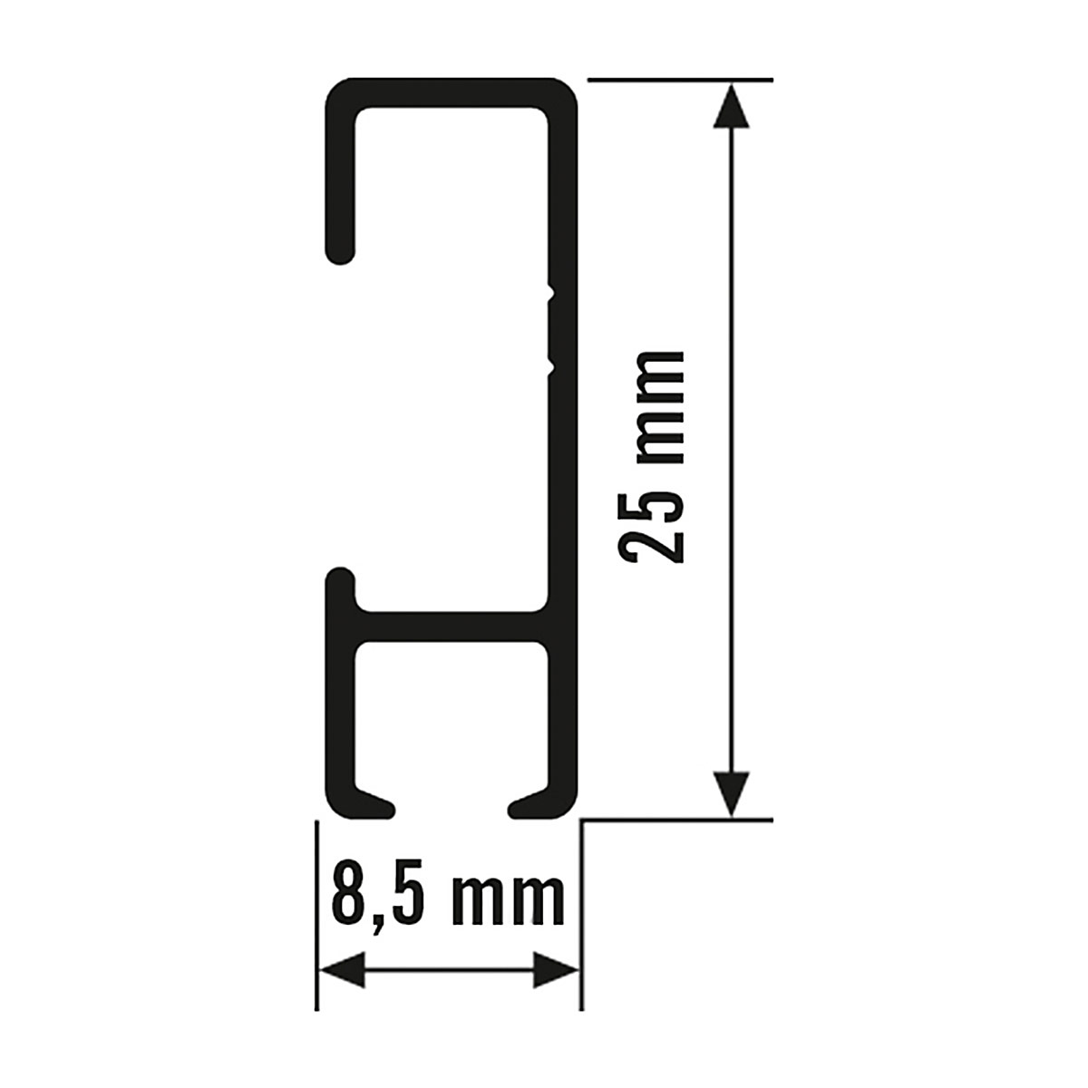 Arti Teq All-in-one Click Rail RAL9010 200cm + perlon - Afbeelding 2