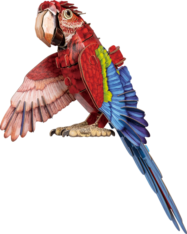 AB DIY MakeBug, 3D Modelbouwpakket, Bring Nature Home, Ara Papegaai, 31x9x10cm - Afbeelding 5