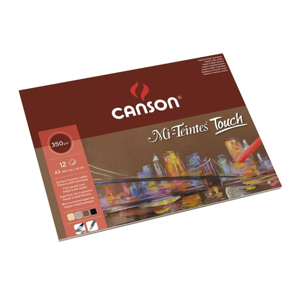 Canson Mi-Teintes 'Touch' A3, 350grams, 12 vel, 4 kleuren