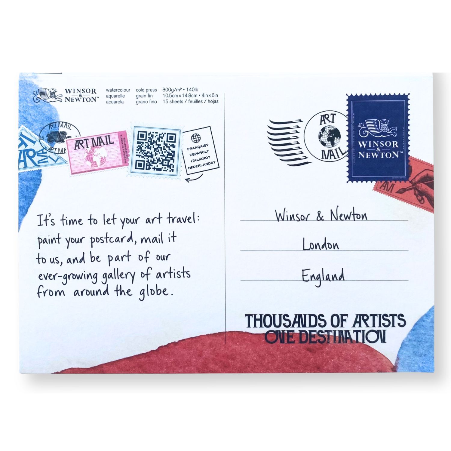 Winsor & Newton Postkaart Set 300gsm 15 Vel Aquarelpapier - Afbeelding 3