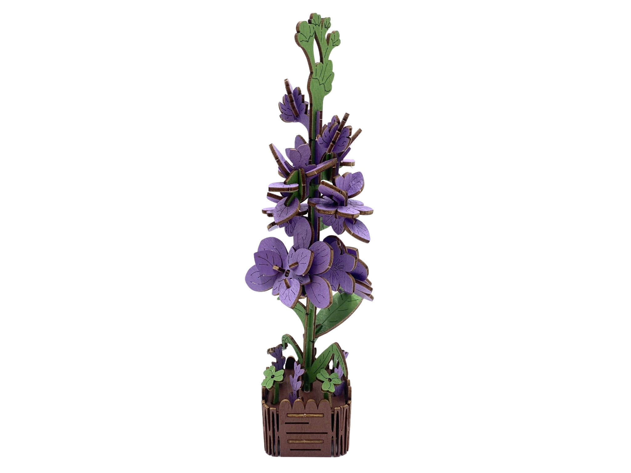 AB DIY Inspirebox, 3D Houten Puzzel, Flower, Viooltje 5,5×5,5x24cm