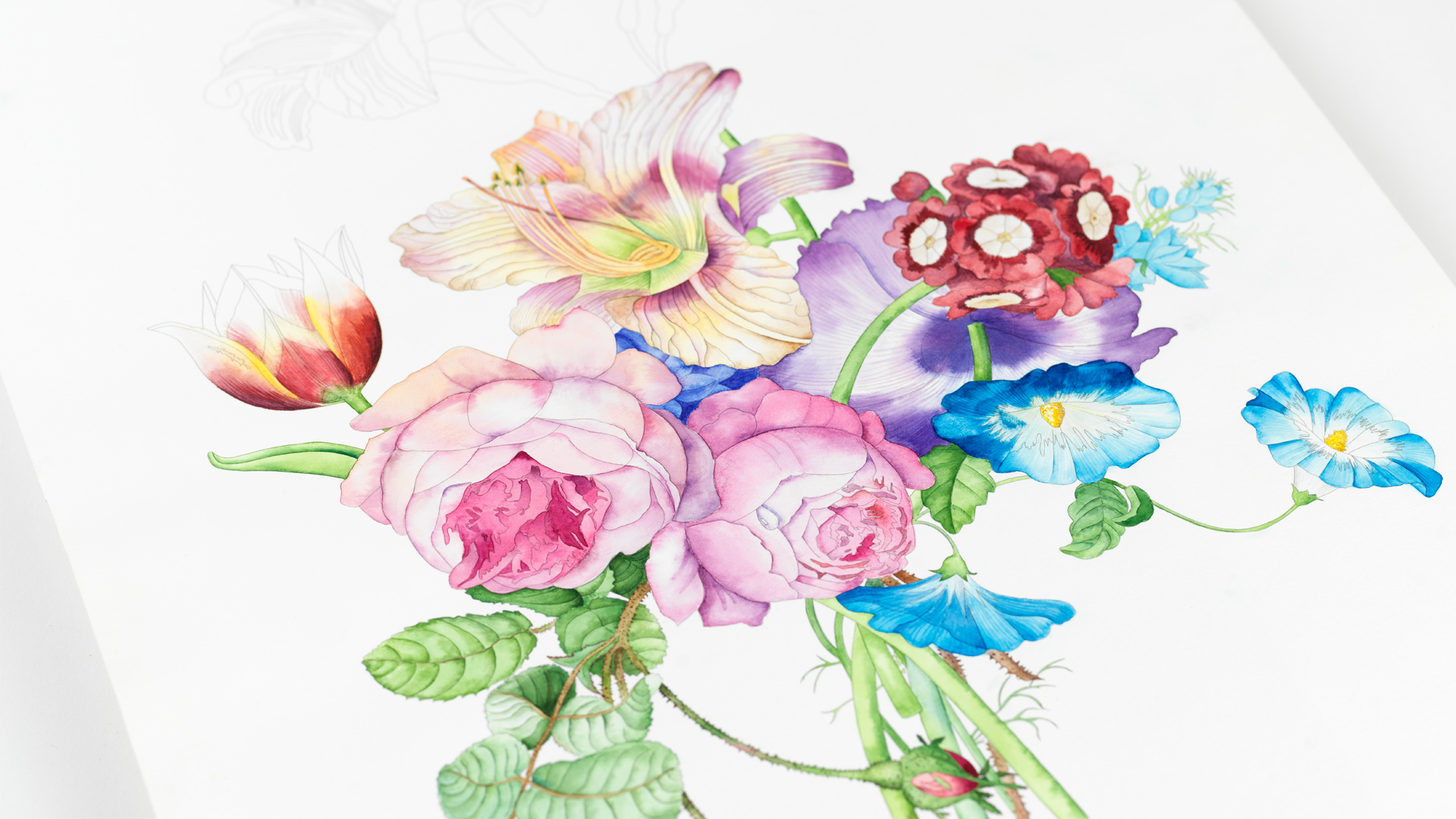 Pepin Artiesten Kleurboek - Bloemen Afbeeldingen - Afbeelding 1
