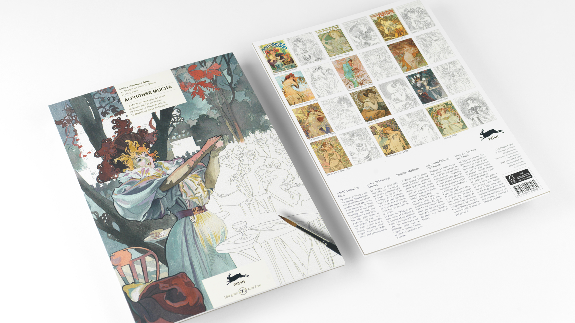 Pepin Artiesten Kleurboek - Alphonso Mucha  - Afbeelding 2
