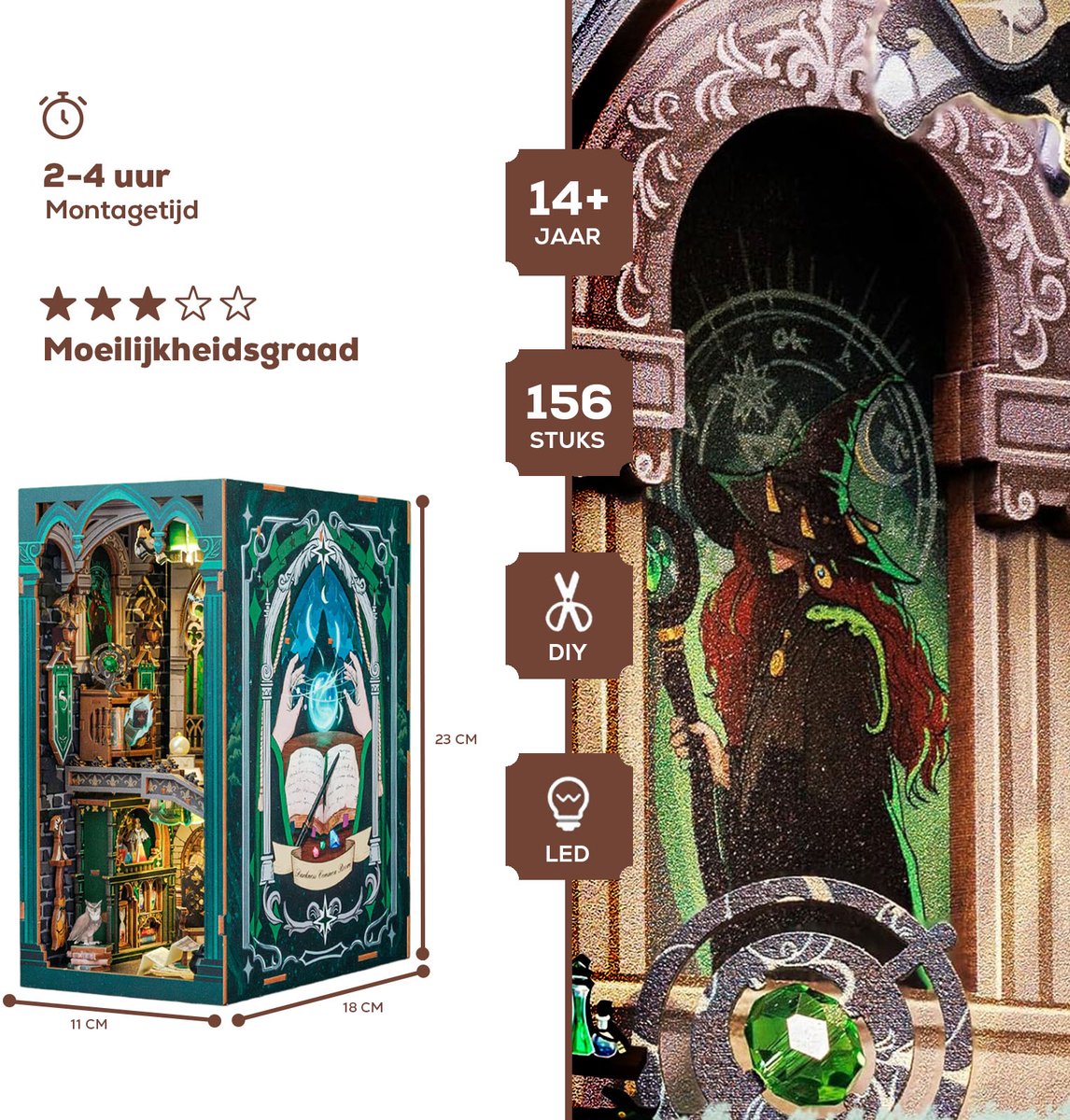 AB DIY Cutebee Booknook, Darkness Common Room, 18x11x23cm - Afbeelding 6