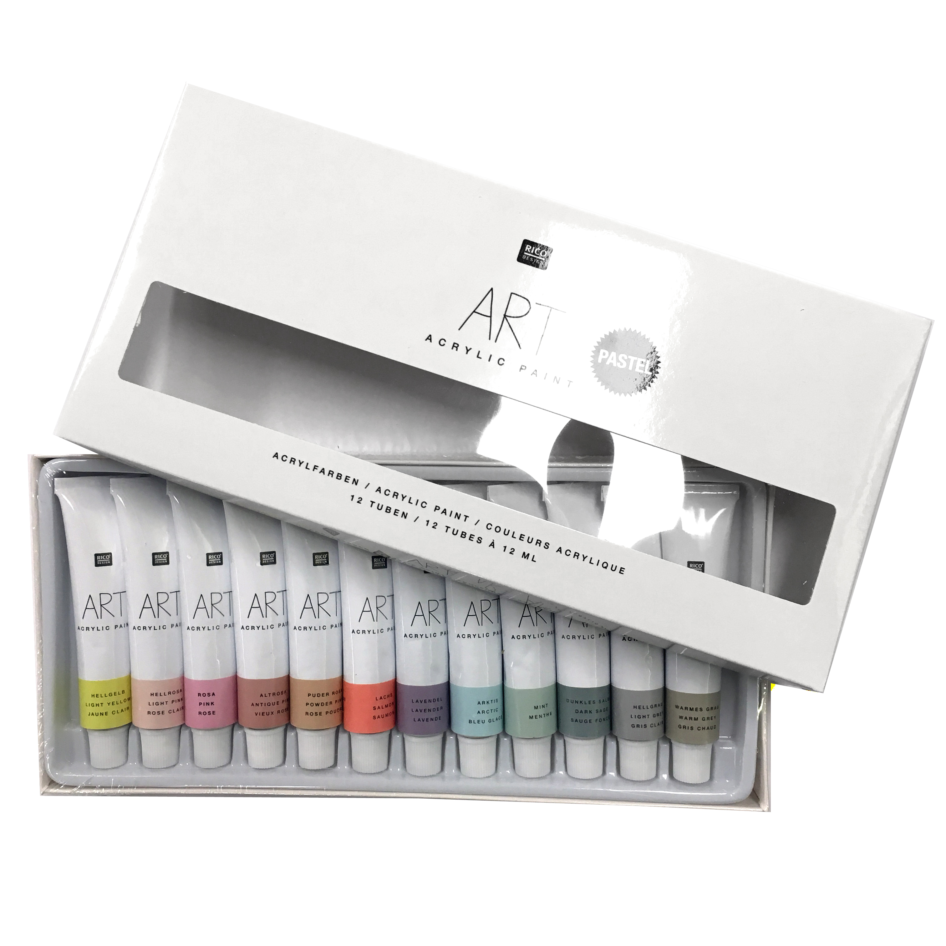 ART ACRYLICVERF SET PASTEL 12X12ML - Afbeelding 1