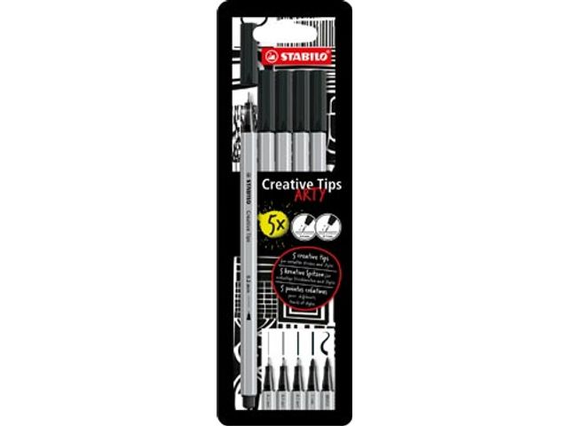 Stabilo Creative Tips ARTY Fineliner Set Zwart 5st.