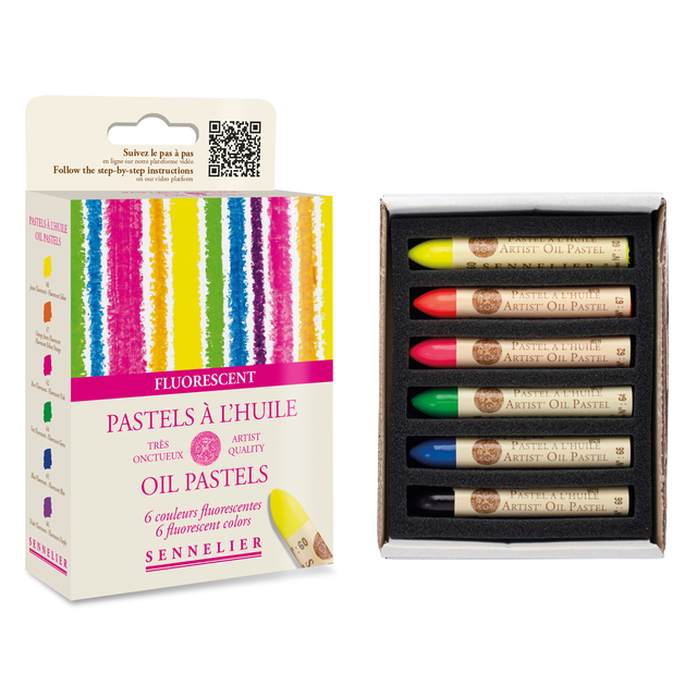 Sennelier Oliepastels Fluorescent Set – 6 stuks