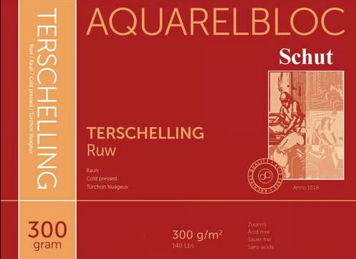 Terschelling Schut Aquarelpapier RUW 300gr, 56 x 76cm Per Vel