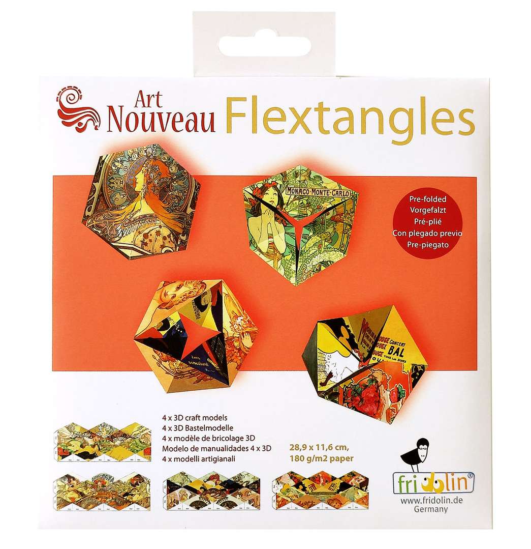 Fridolin Flextangles 4x Papieren 3D Vouwmmodellen Art Nouveau