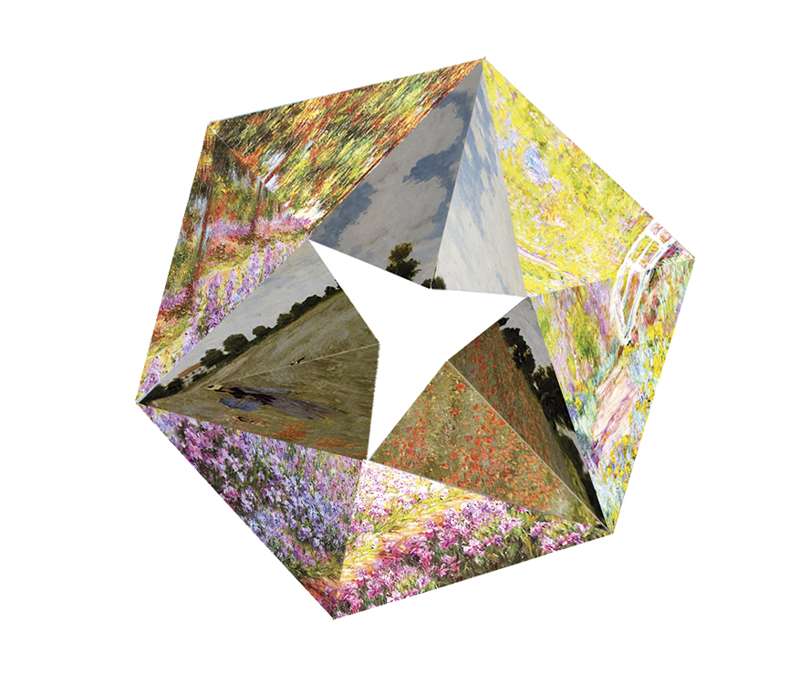 Fridolin Flextangles 4x Papieren 3D Vouwmmodellen Claude Monet - Afbeelding 1