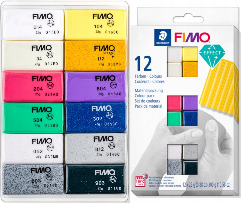 Fimo Effect Klei set - colour pack 12 st