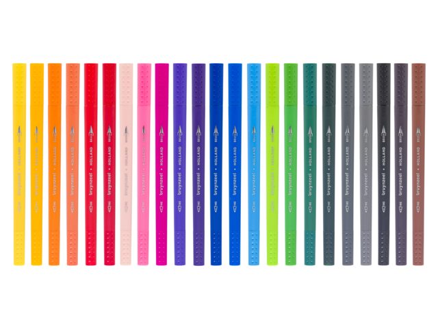 Bruynzeel Creatives Fineliner / Brushpen set 24 kleuren - Afbeelding 1