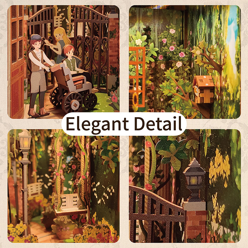 AB DIY Tonecheer, Book Nook, The Secret Garden Bookend, 18,2x8x24,5cm - Afbeelding 2