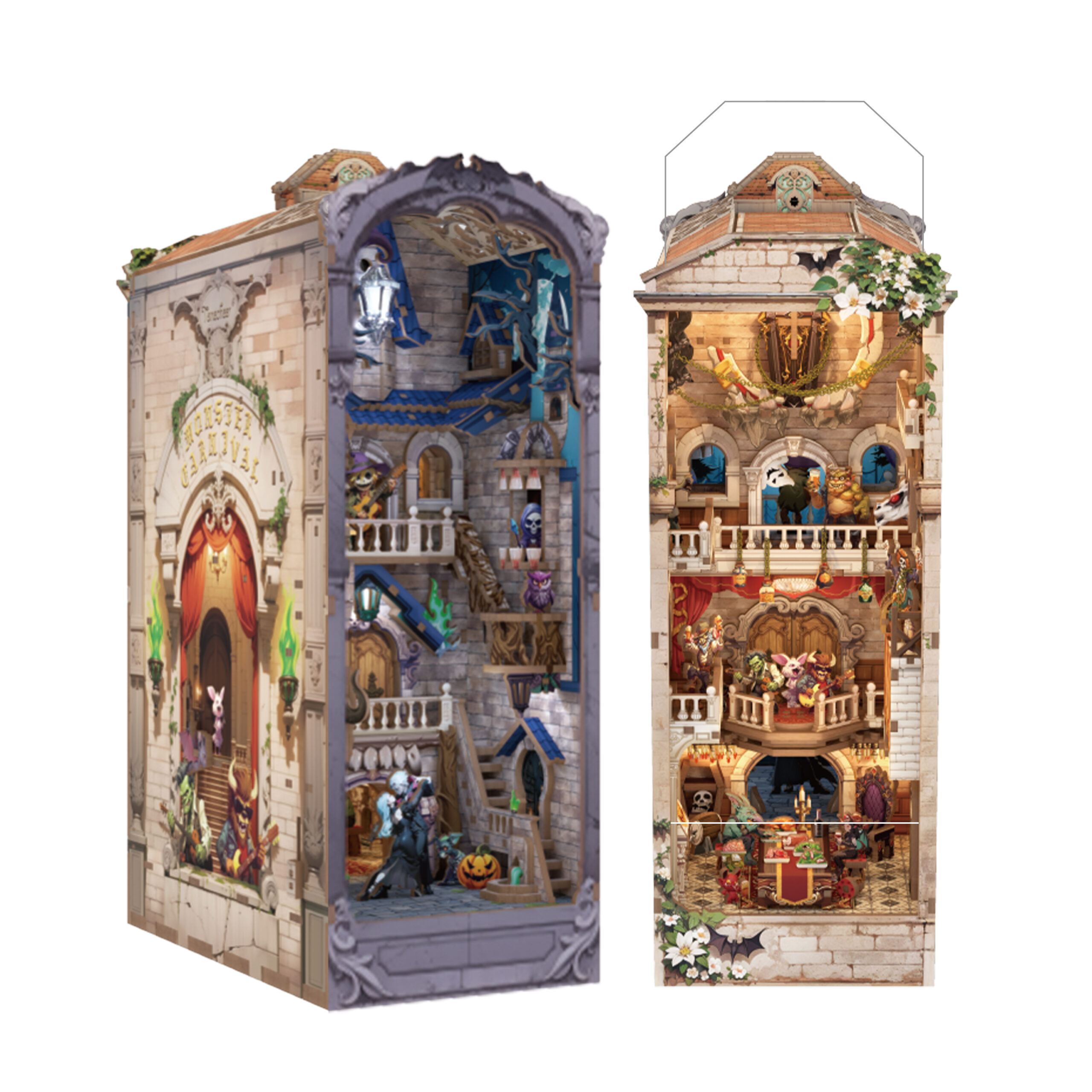AB DIY Tonecheer, Book Nook Dubbelzijdig, Monster Carnival, 10,7×18,2×28,3 cm