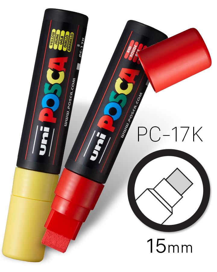 Uni Posca Acrylverfstift PC-17K 15 mm - Keuze uit 8 kleuren